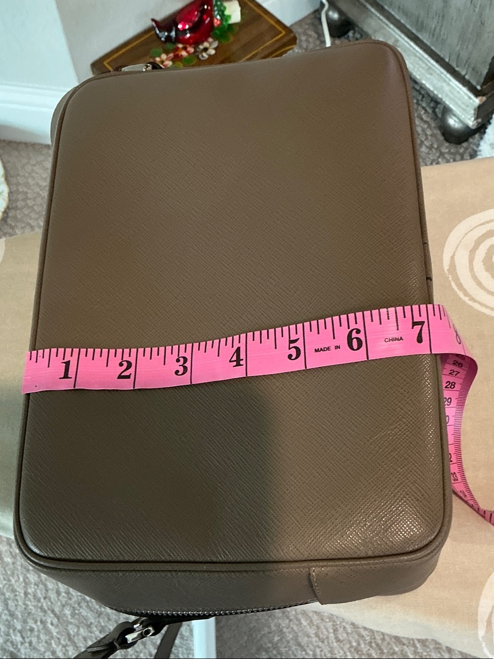 Mont Blanc Taupe Brown Satorial Leather Messenger Bag - Picture 12 of 14